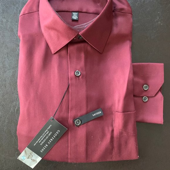 Maroon Fitted Button Down Shirt - Picture 1 of 2
